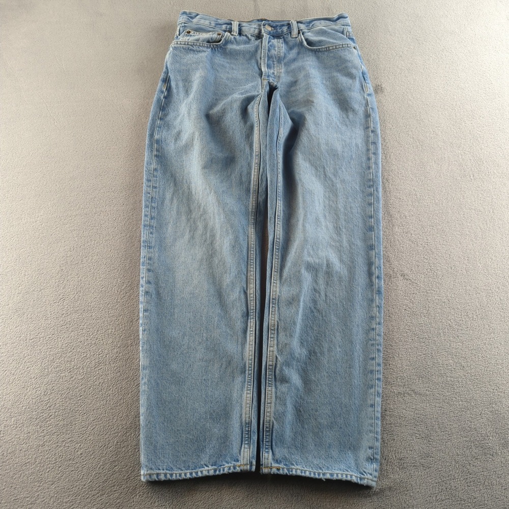 Zara Jeans 31 (Fits 30x31) Blue Light Wash Faded Grunge Wide Baggy Y2K‎ Style